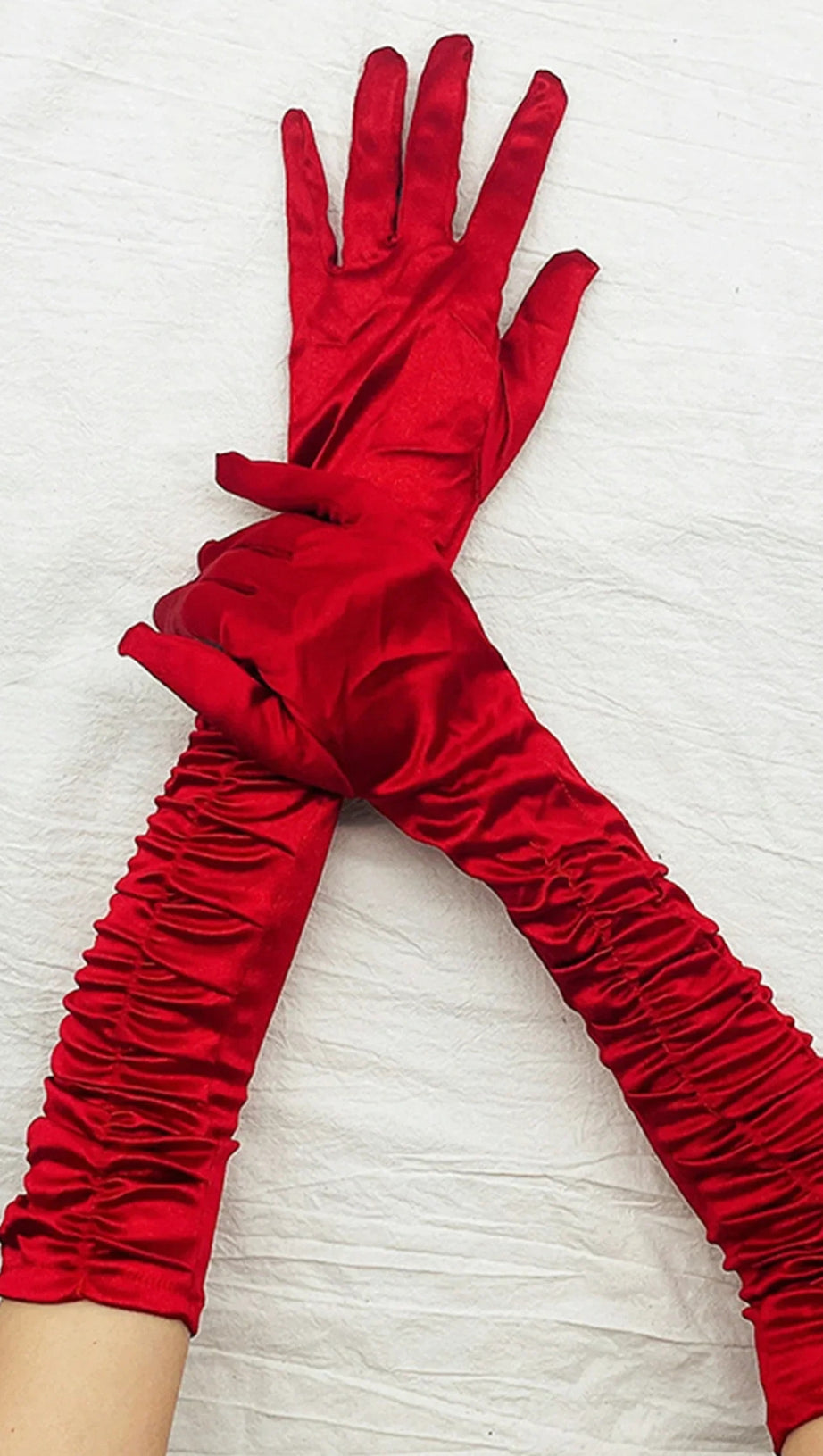 GUANTI LUNGHI A PIEGHE ROZEENA