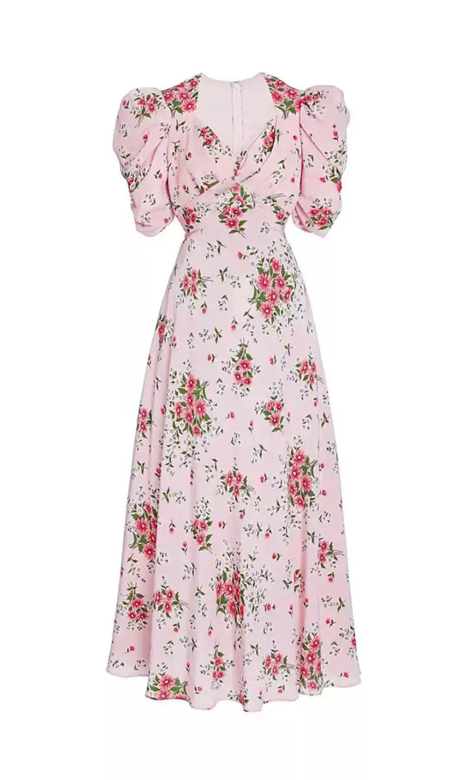 Rosa Maxikleid mit unregelmäßigem Blumenmuster 
