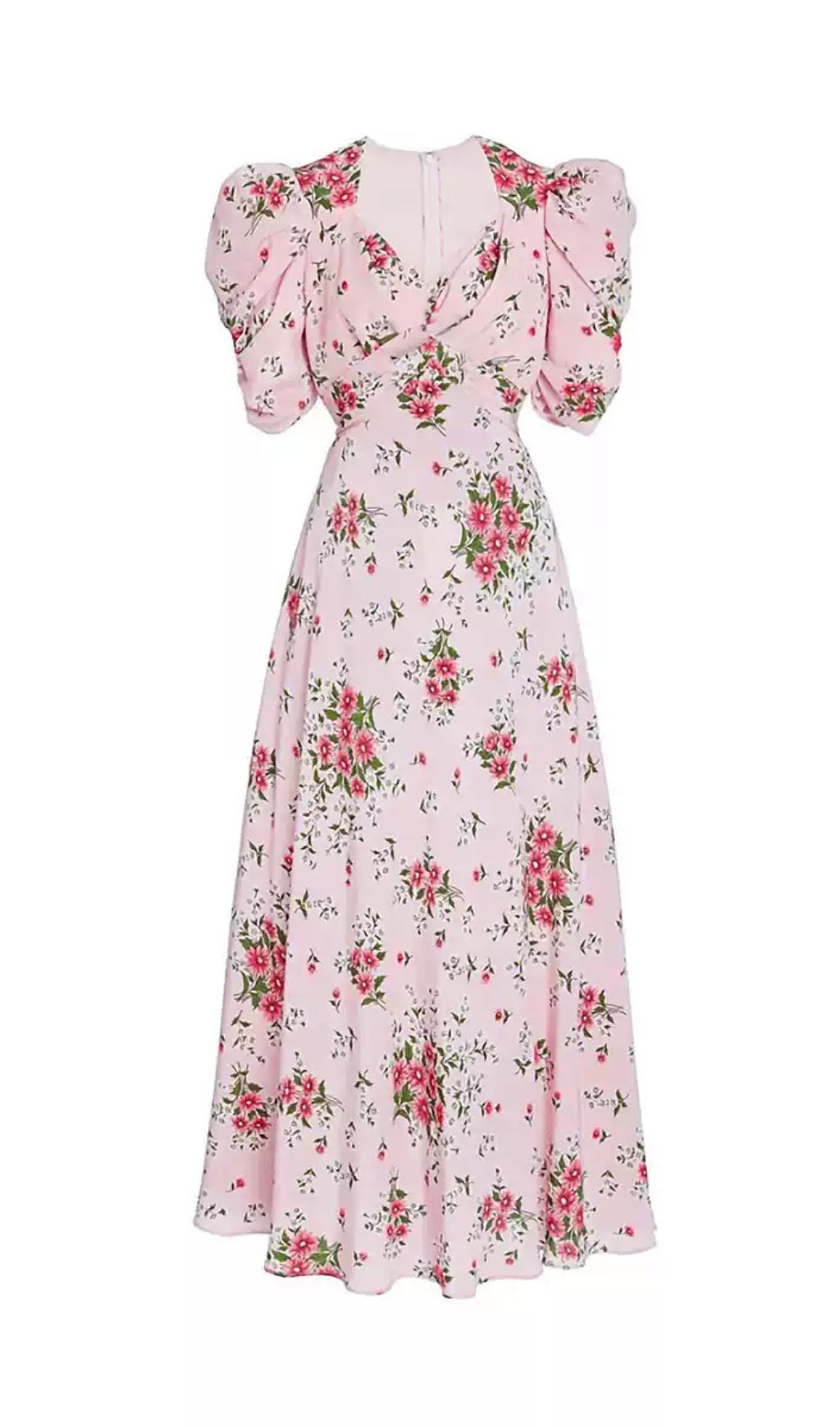 PINK IRREGULAR FLORAL MAXI DRESS
