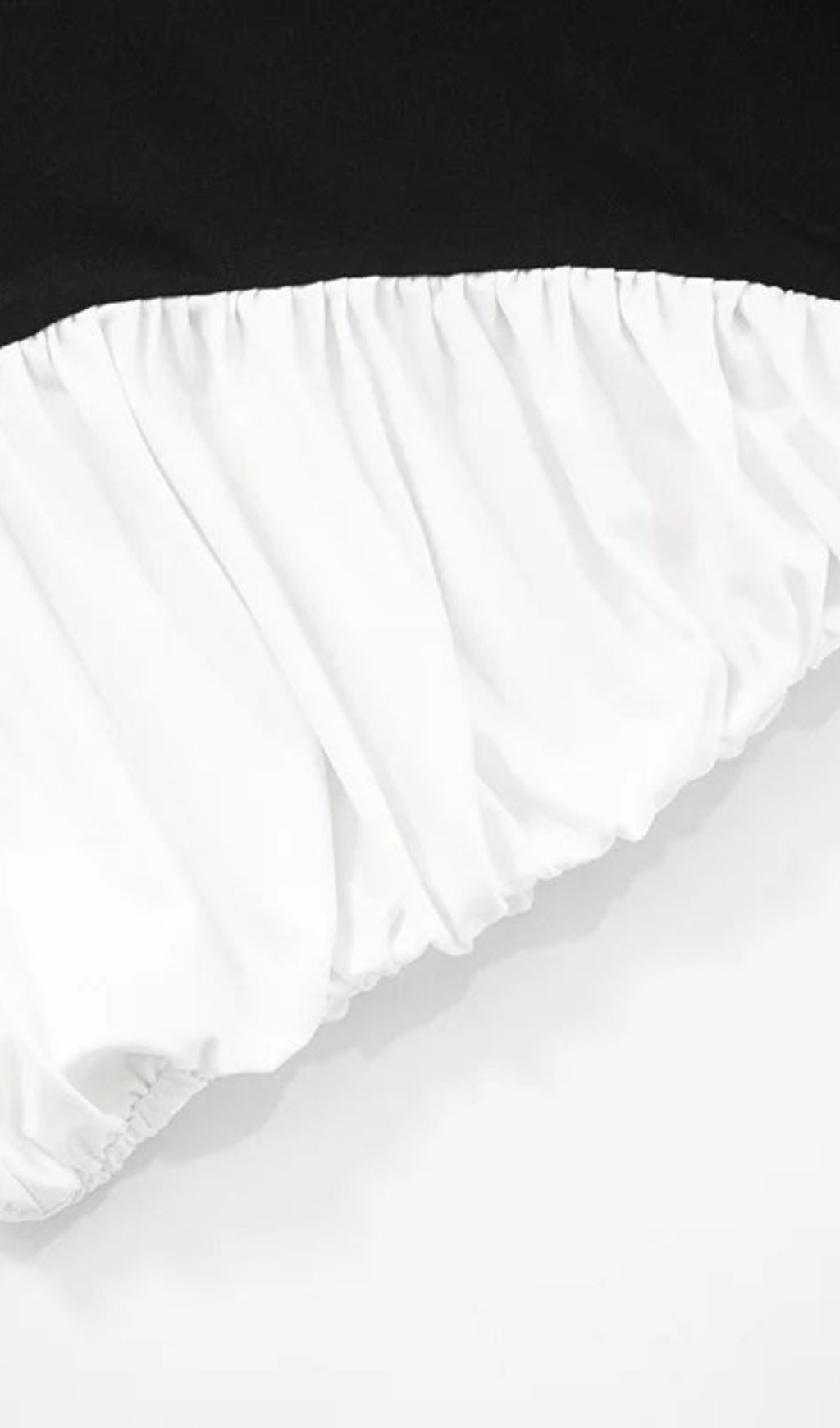 AIIZIE BLACK-WHITE PANEL SLEEVELESS GATHERED HALTER MINI DRESS - product image