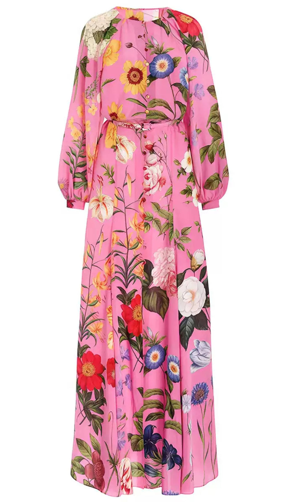 CHARMING PINK FLORAL MAXI DRESS
