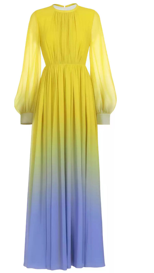 AIIZIE NICHE GRADIENT YELLOW LONG MAXI DRESS - product image