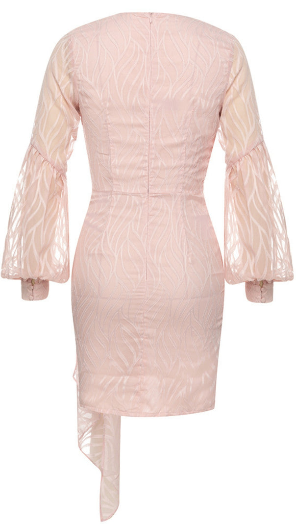AIIZIE ZEBRA - PRINT WRAP - FRONT ASYMMETRIC MINI DRESS IN PINK - product image