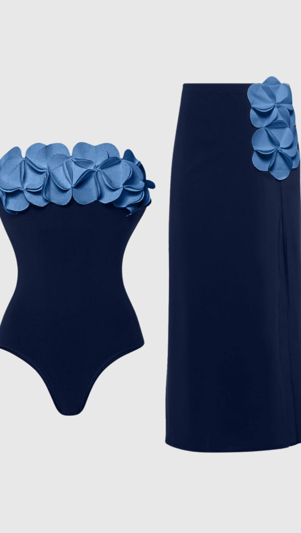 AIIZIE MARGUERITE FLOWER BODYCON SWIMSUIT - product image