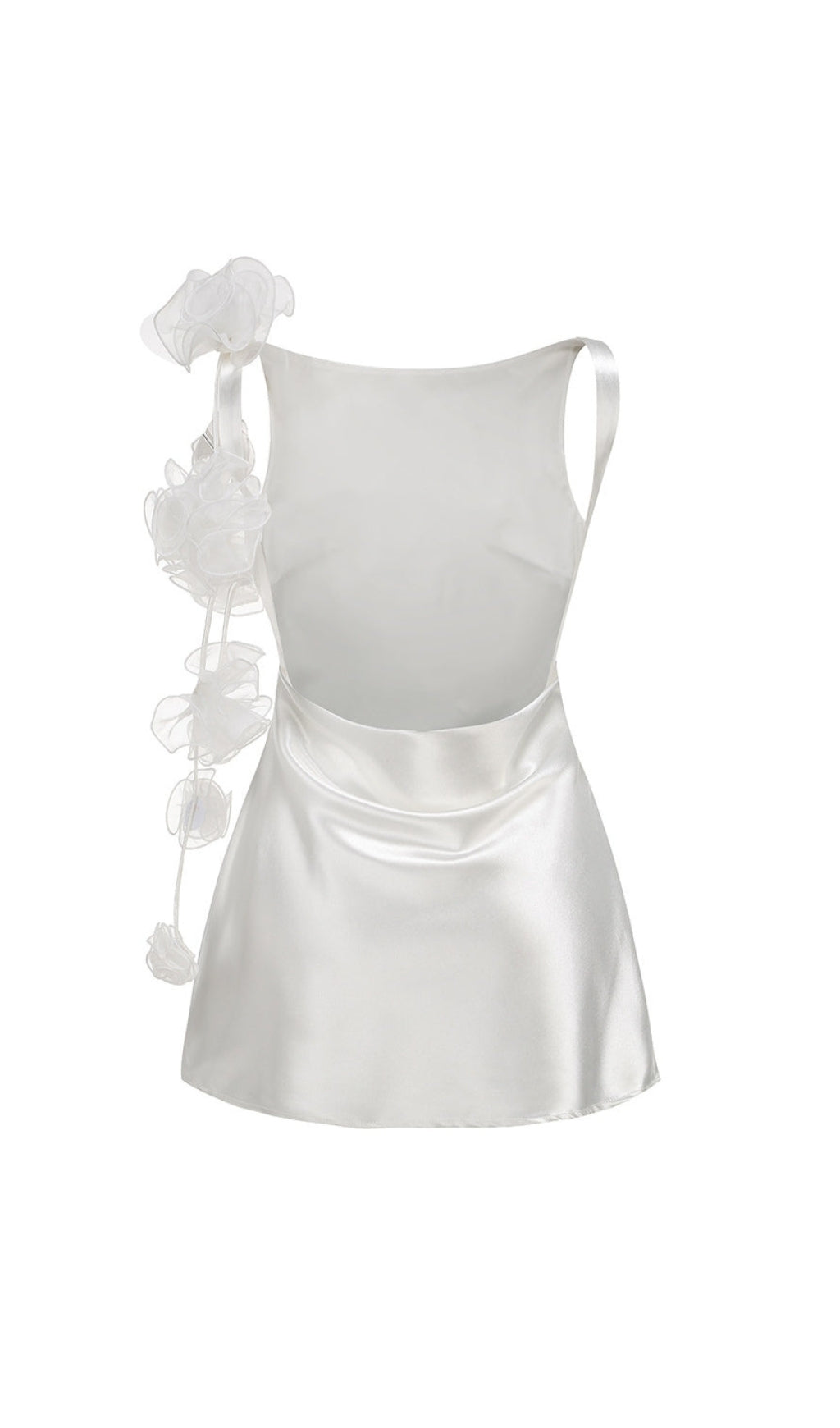 AIIZIE CHERYL 3D FLOWERS SLEEVELESS MINI DRESS IN WHITE - product image