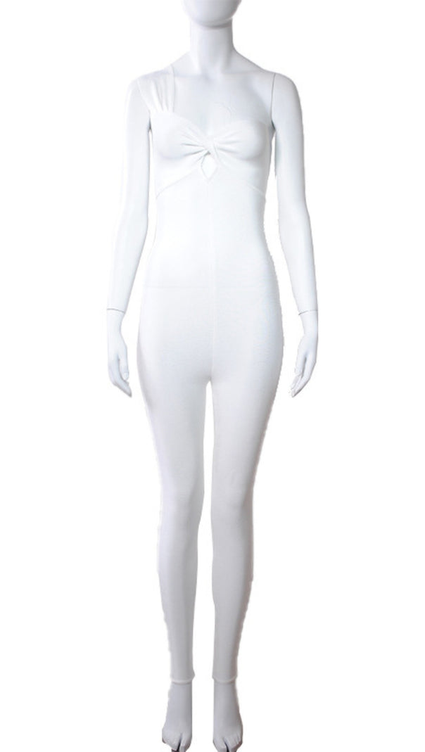 AIIZIE WHITE ONE - SHOULDER BODYCON JUMPSUIT - product image