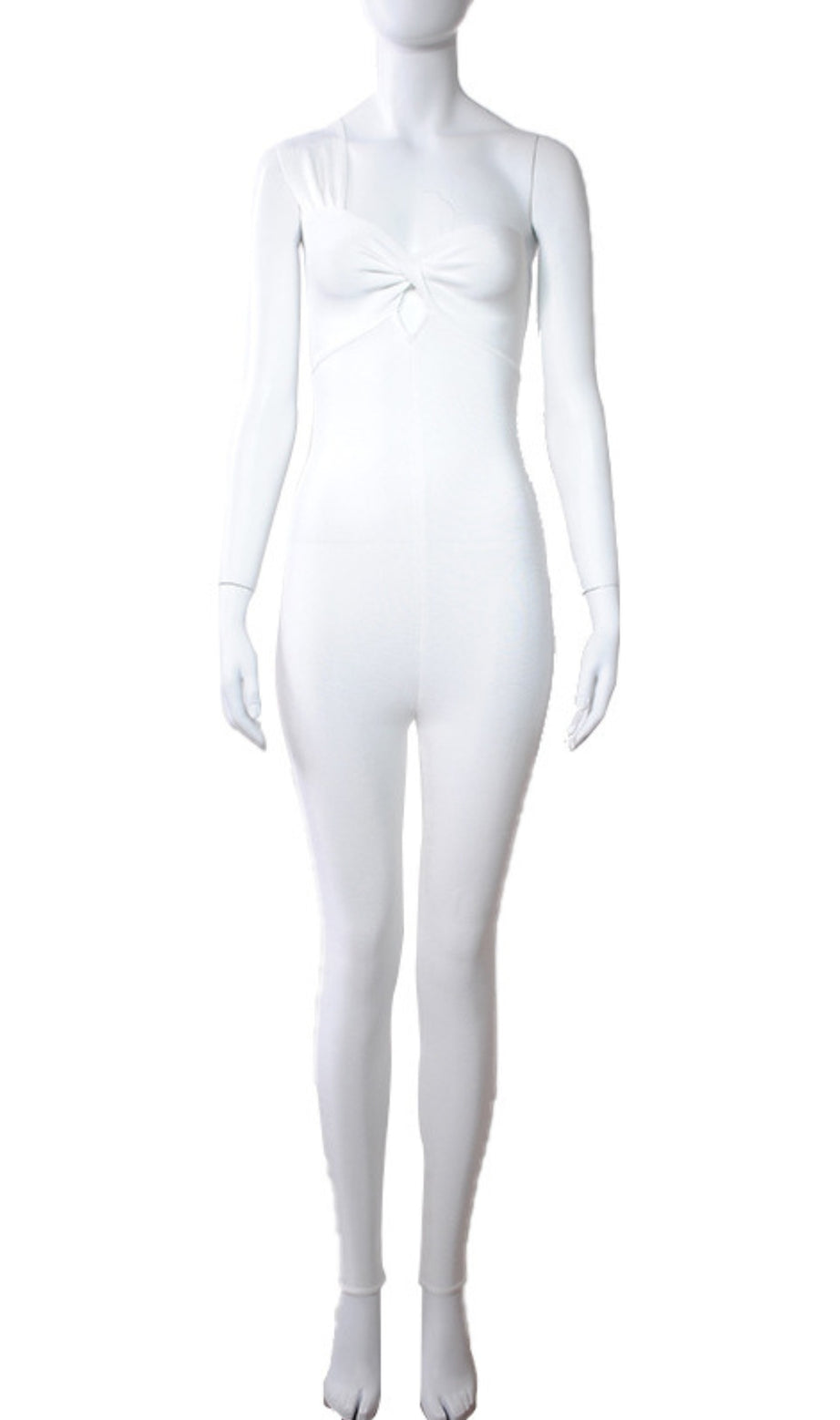 WHITE ONE - SHOULDER BODYCON JUMPSUIT
