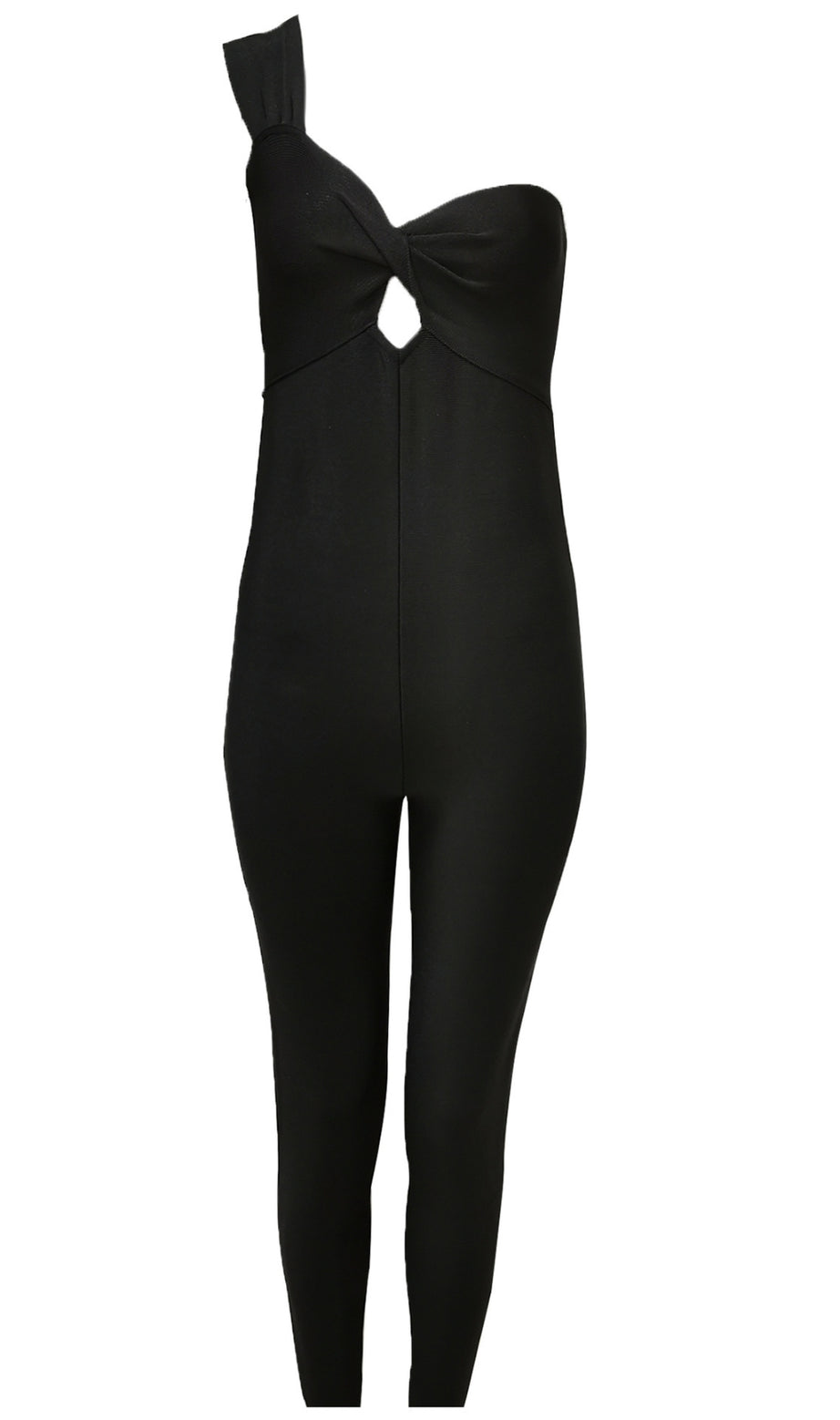 BLACK ONE - SHOULDER BODYCON JUMPSUIT