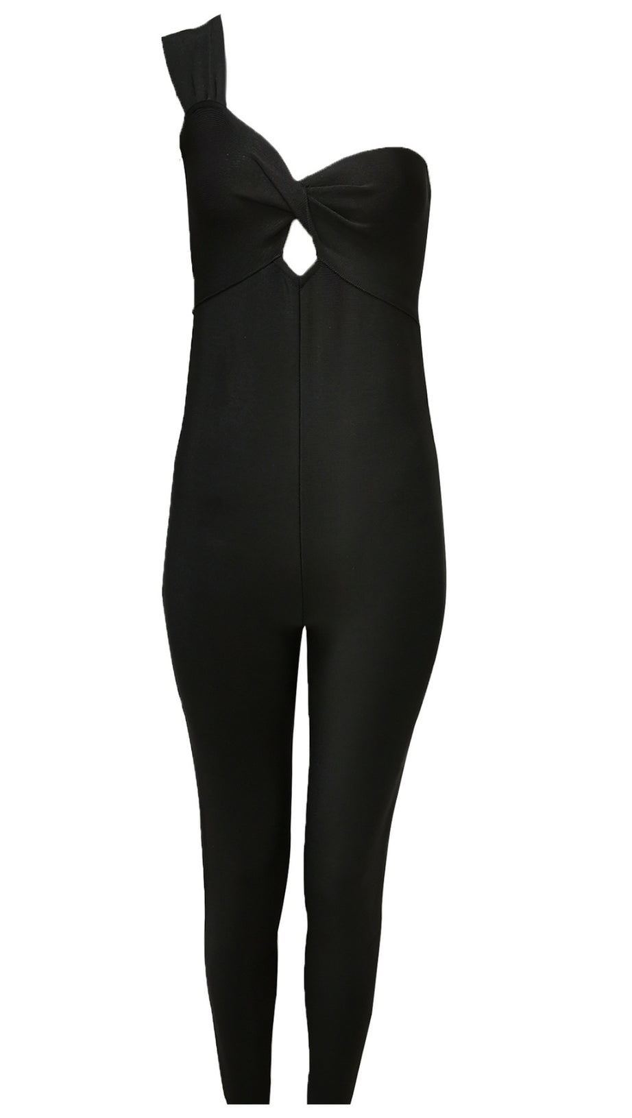 BLACK ONE - SHOULDER BODYCON JUMPSUIT