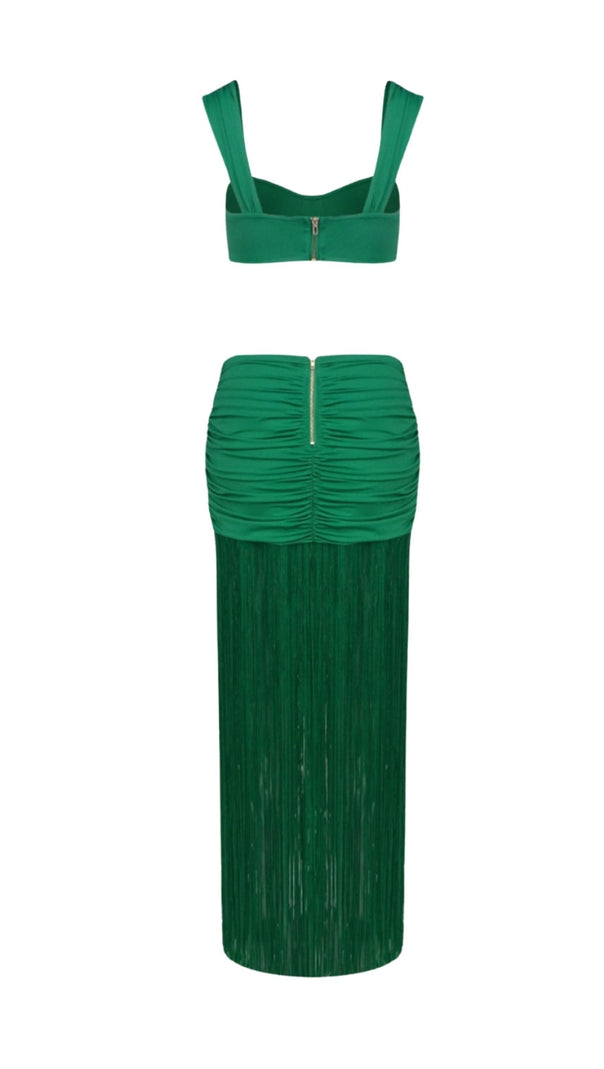 AIIZIE TYONSKA FRINGE RUCHED TWO PIECE SET - product image