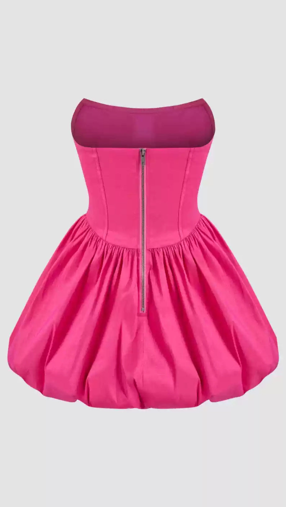 BUBBLE STRAPLESS MINI DRESS IN FUCHSIA