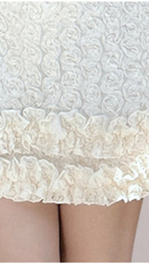 AIIZIE SUMMER SLEEVELESS RUFFLE COLLAR JACQUARD MINI DRESS - product image