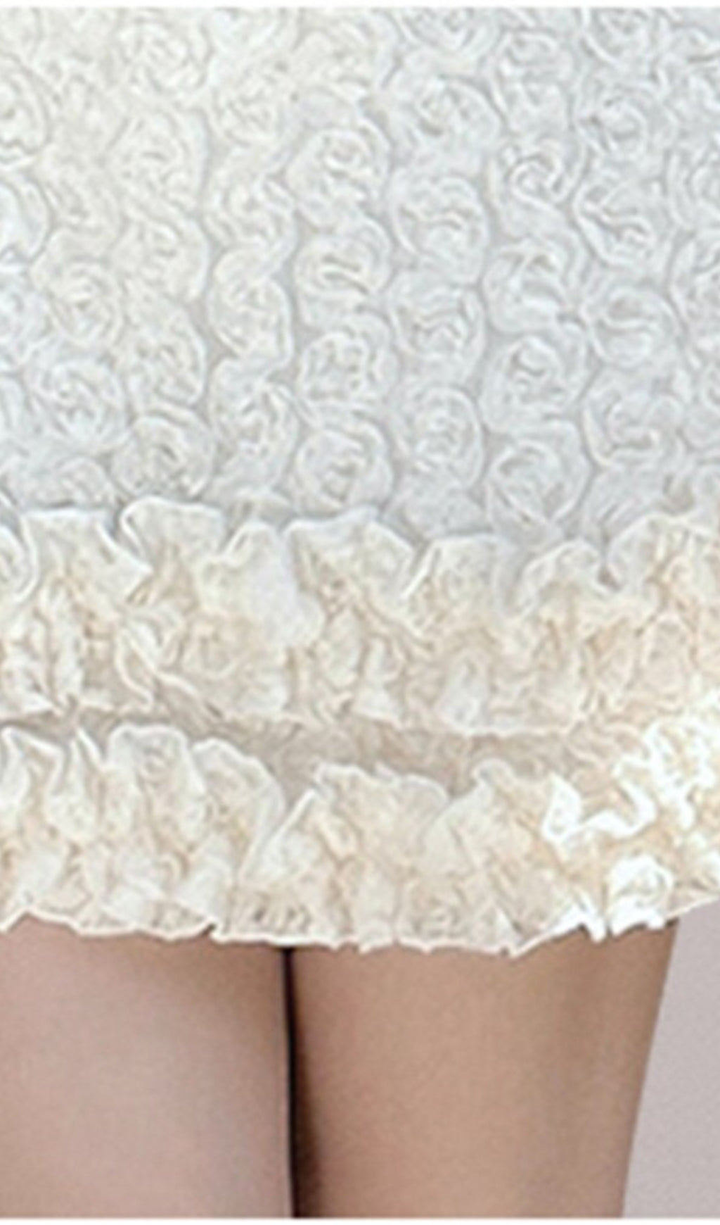 AIIZIE SUMMER SLEEVELESS RUFFLE COLLAR JACQUARD MINI DRESS - product image