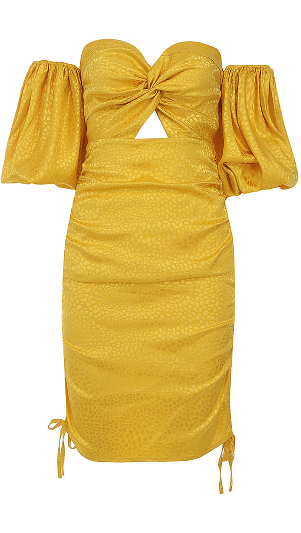 AIIZIE WHITE OFF-SHOULDER KEY HOLE DRESS - product image