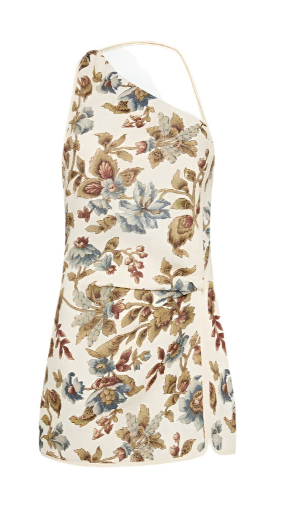 FLORAL PRINT ASYMMETRIC MINI DRESS