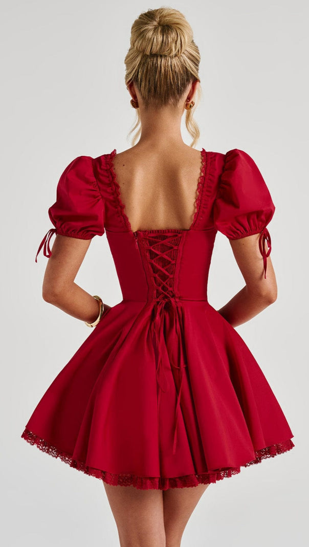 AIIZIE ANNIE MINI DRESS - RED - product image