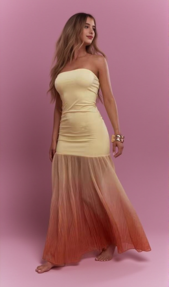 WRAP-AROUND GRADIENT MESH DRESS