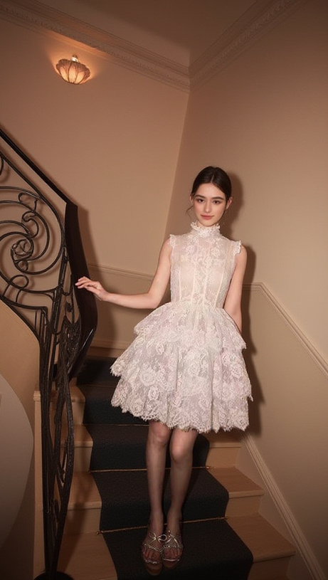 ABITO IN PIZZO SENZA MANICHE DOLCE