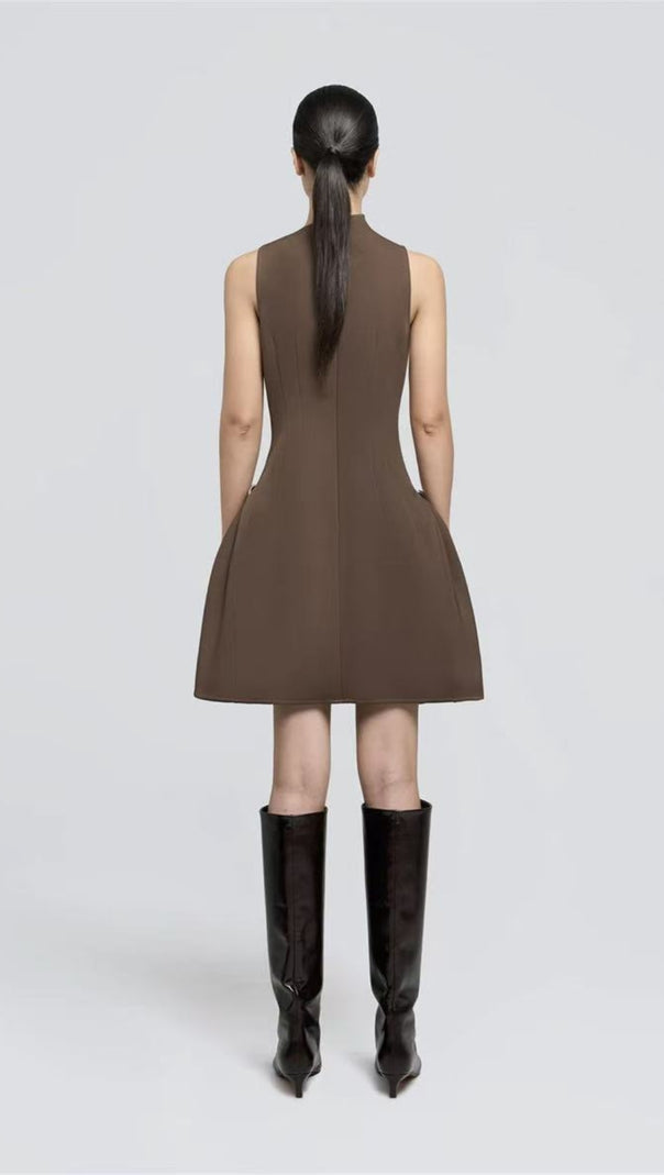 AIIZIE BROWN SLEEVELESS MINI DRESS - product image