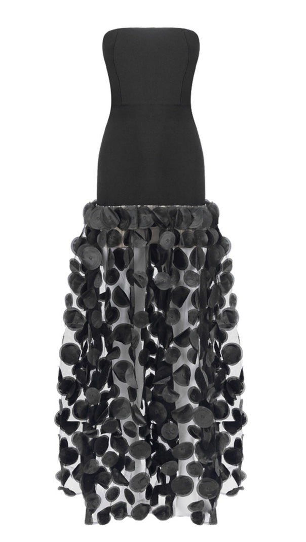 AIIZIE STRAPLESS A LINE MAXI DRESS BLACK - product image