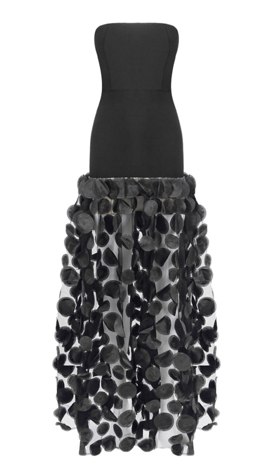 Strapless A Line Maxi Dress Black