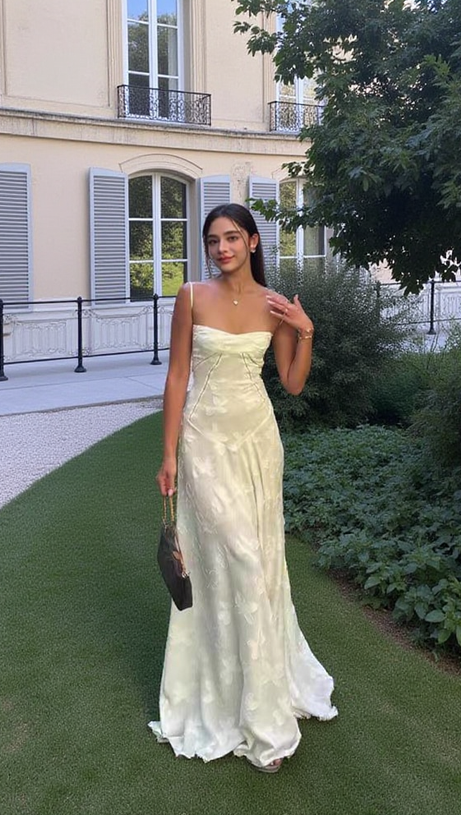 ABITO LUNGO CON FIOCCO FLOREALE 3D BIANCO