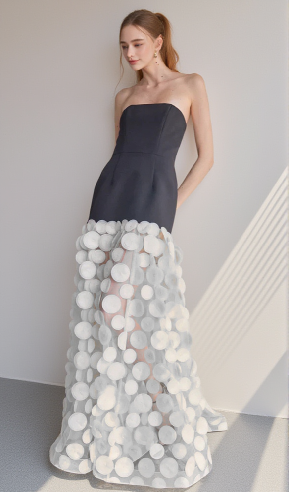 AIIZIE STRAPLESS A LINE MAXI DRESS WITHE - product image