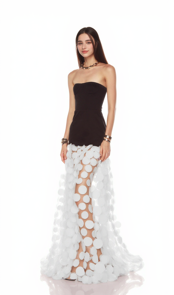 AIIZIE STRAPLESS A LINE MAXI DRESS WITHE - product image