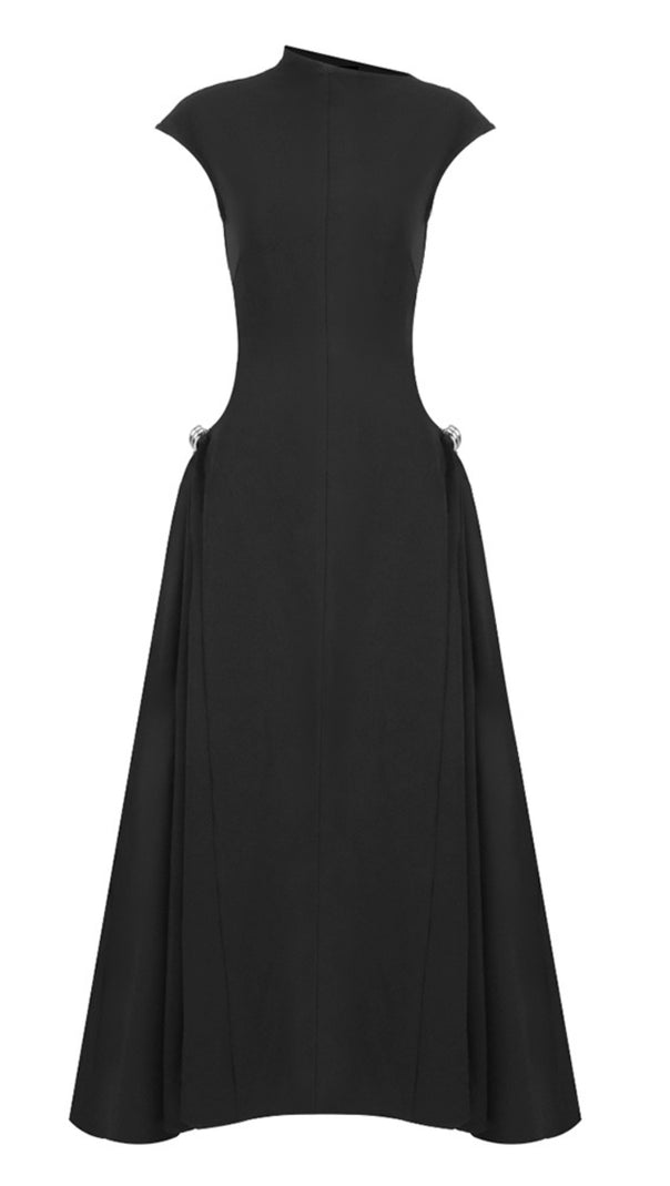 AIIZIE SKATER MAXI DRESS BLACK - product image