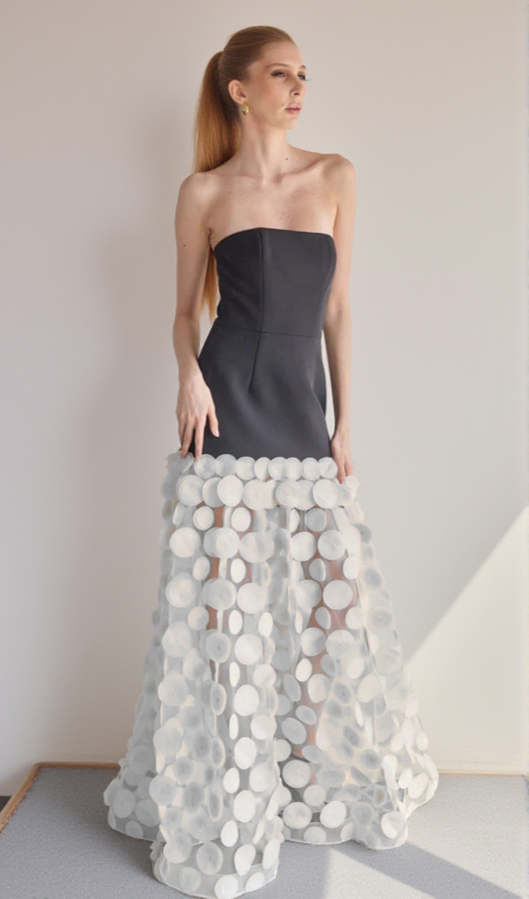 AIIZIE STRAPLESS A LINE MAXI DRESS WITHE - product image