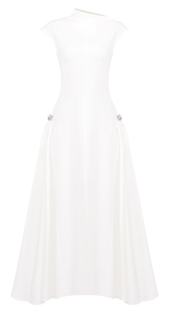 AIIZIE SKATER MAXI DRESS WHITE - product image