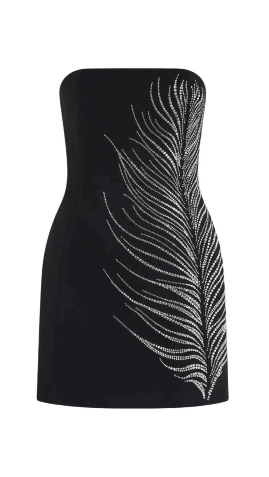 HLISA STRAPLESS FEATHER EMBELLISHED MINI DRESS
