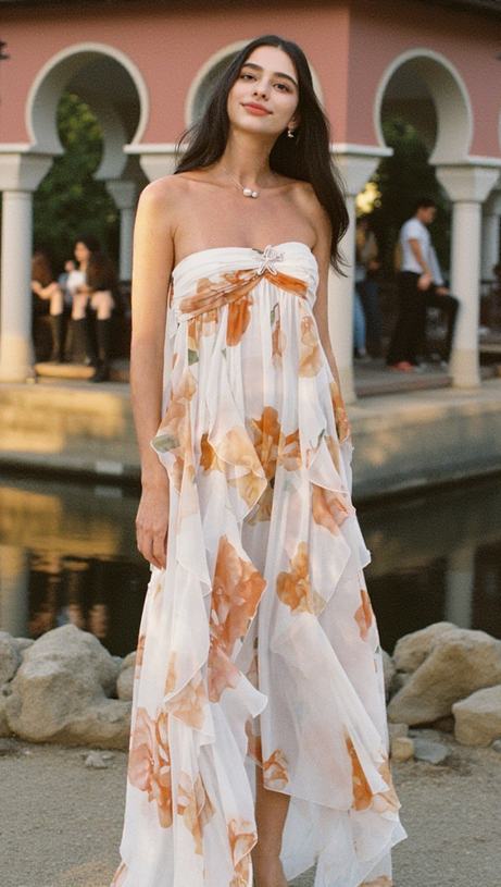 JOANNA FLORAL HALTER BACKLESS SPLIT MAXI DRESS