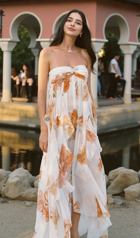 AIIZIE JOANNA FLORAL HALTER BACKLESS SPLIT MAXI DRESS - product image