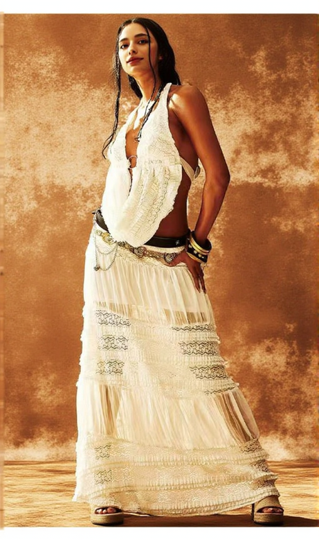 White open back suit