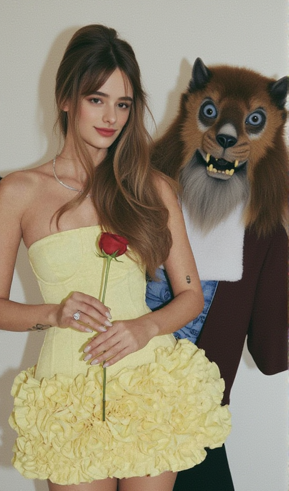 Amy – Minirock-Korsett-Set mit Blumenverzierung in Gelb