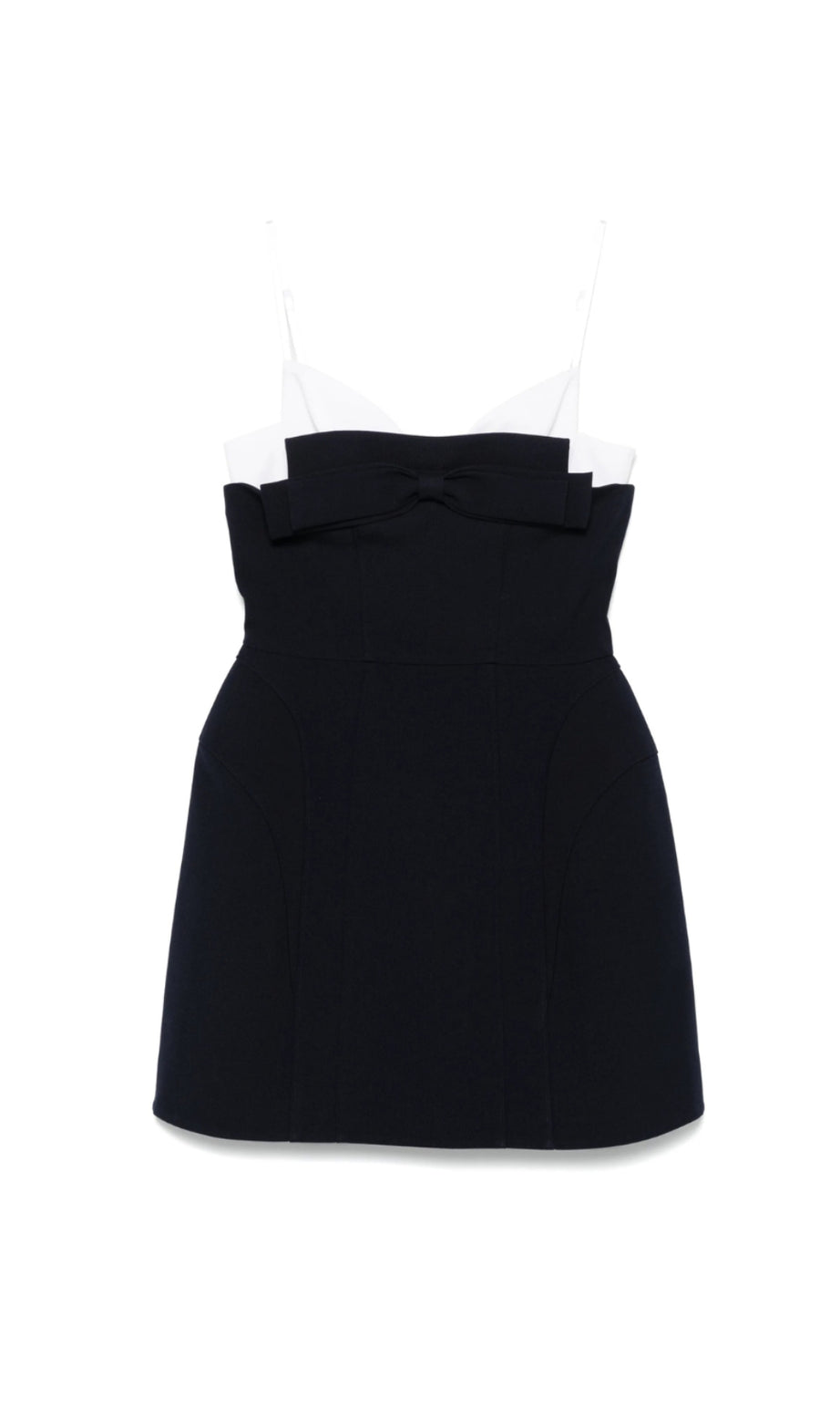 Mini abito con doppia fascia e fiocco blu navy