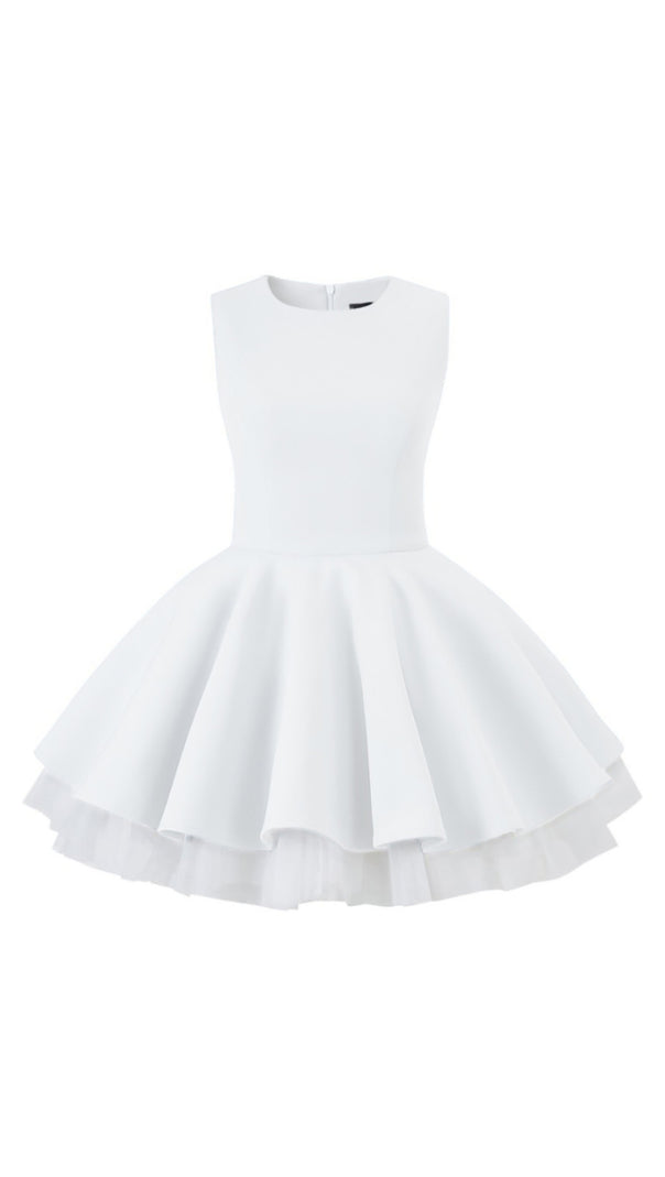 AIIZIE CAROL MESH STITCHING SLEEVELESS TUTU DRESS IN BLUE - product image