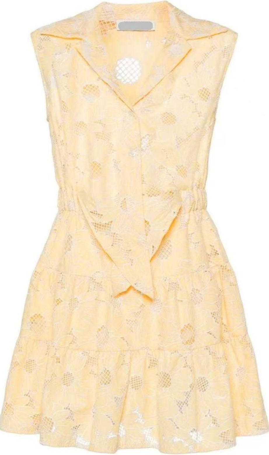 Ärmelloses Minikleid mit hohlem Blumentemperament
