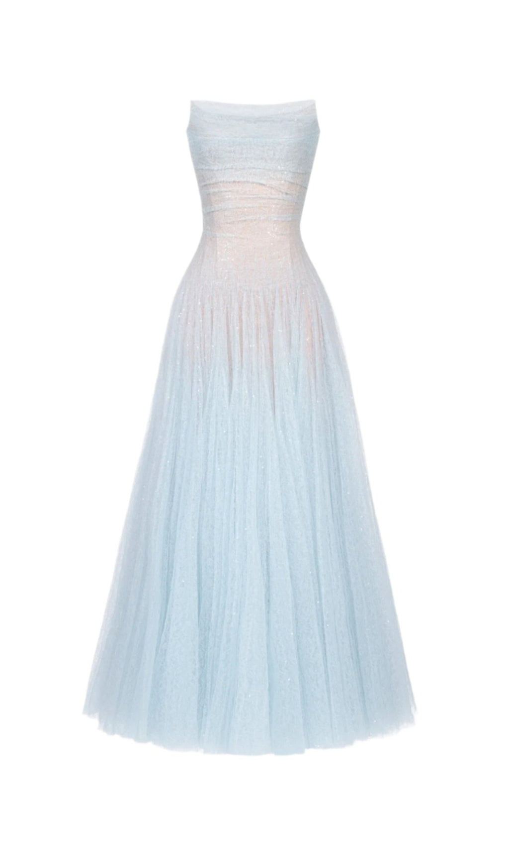 CAROL DRAPED LACE MAXI DRESS IN BLUE