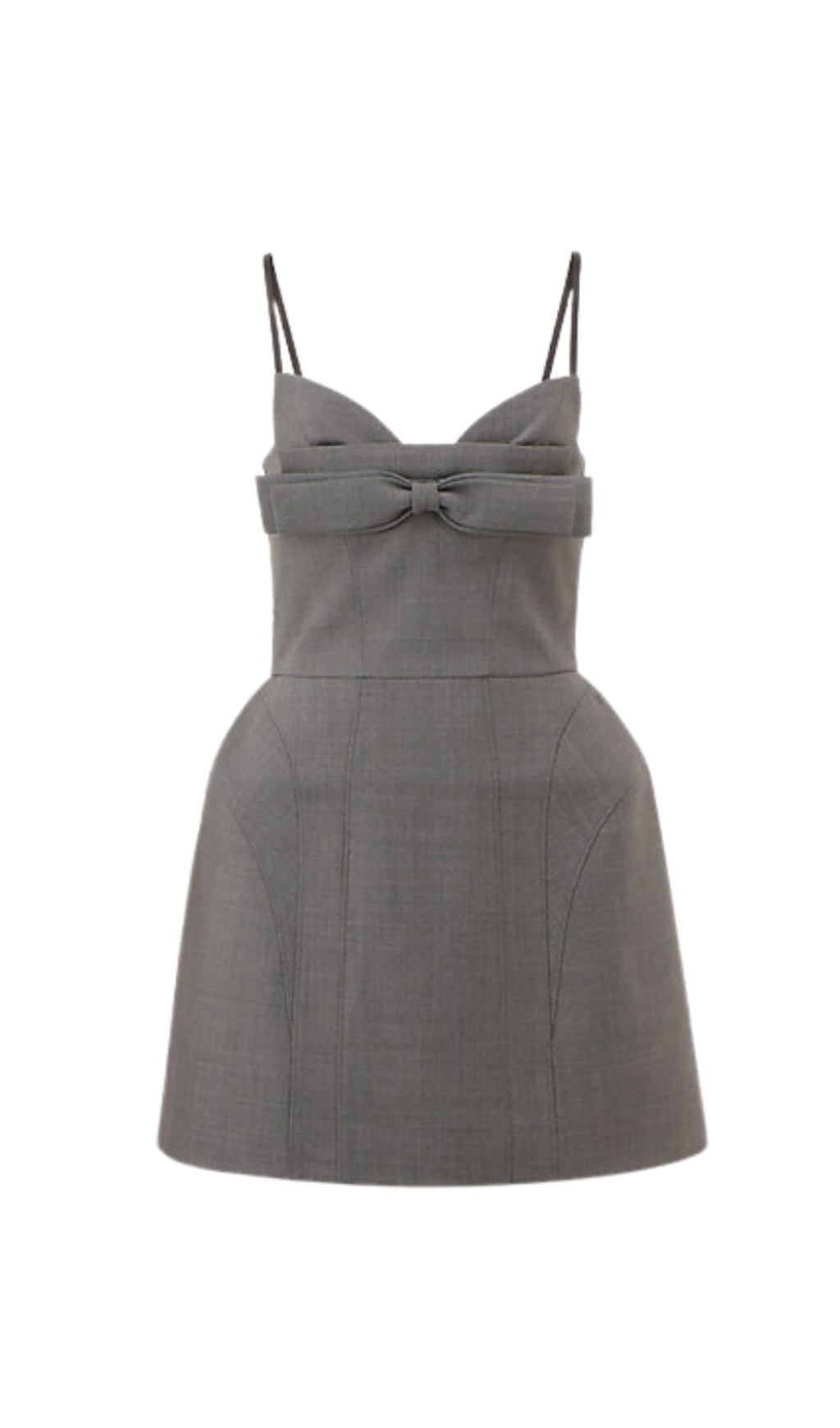 Arabela – Minikleid mit Schleifenverzierung in Grau 