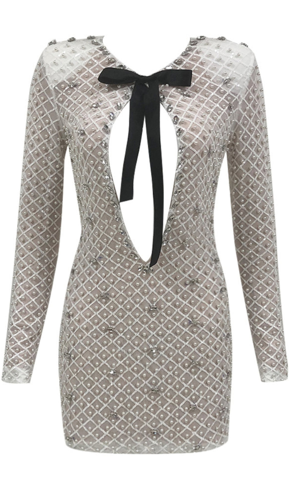 Sexy Tube-Top-Minikleid mit Perlenverzierung