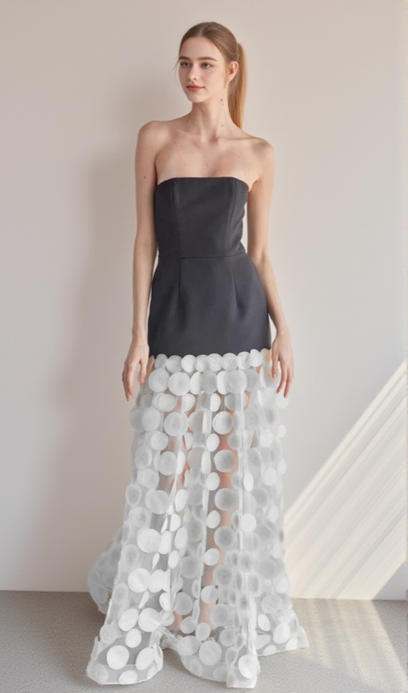 AIIZIE STRAPLESS A LINE MAXI DRESS WITHE - product image