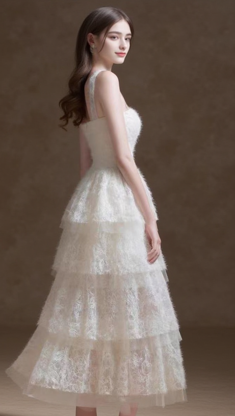 Weißes ärmelloses Cake-Midikleid 