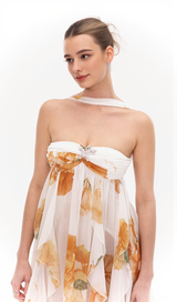 joanna Floral Halter Backless Split Maxi Dress