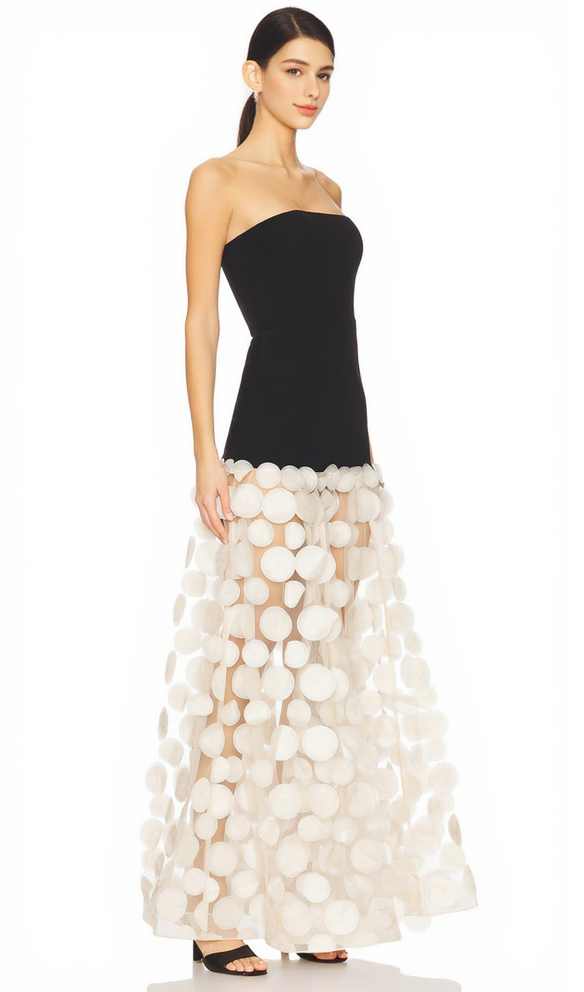 AIIZIE STRAPLESS A LINE MAXI DRESS APRICOT - product image