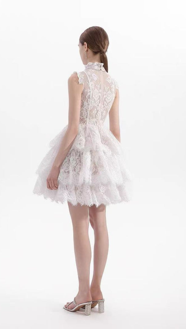 AIIZIE SWEET SLEEVELESS LACE CAKE DRESS - product image