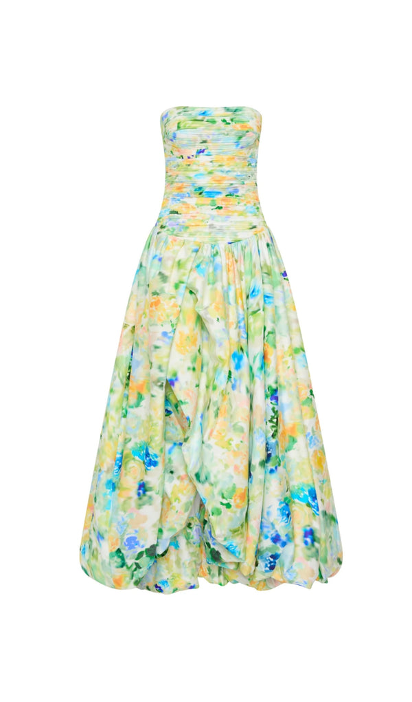 nancy violette Bubble Hem Maxi Dress in green