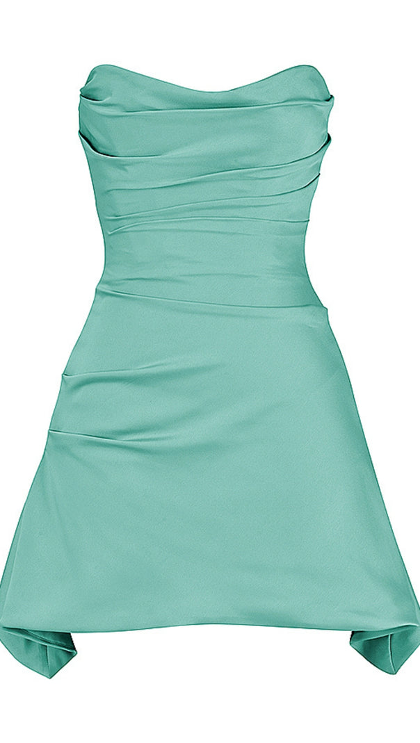 AIIZIE JADE DRAPED STRAPLESS MINI DRESS - product image