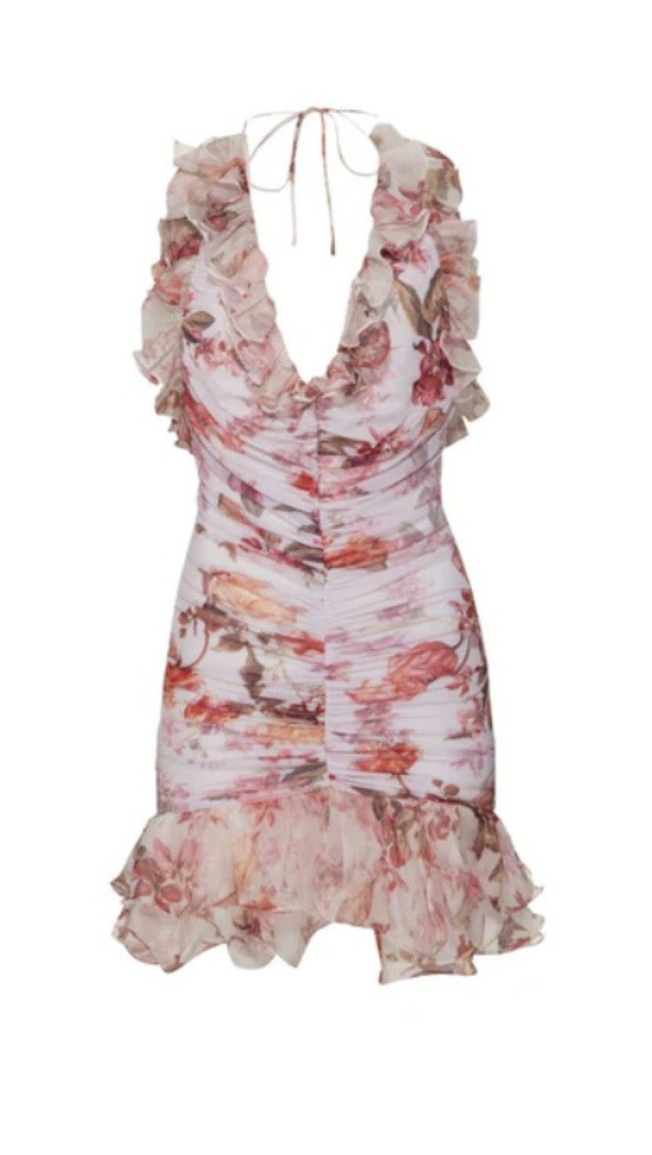 Mini abito senza maniche in tulle elasticizzato floreale Arices 